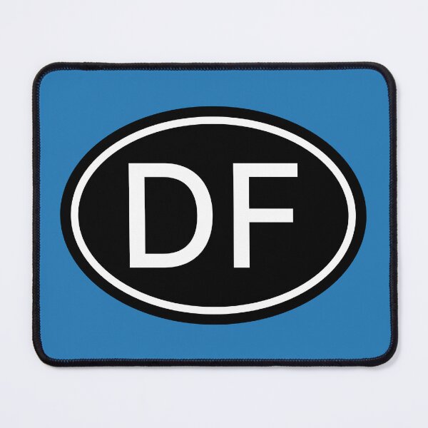 Item preview, DF Initials Monogram Oval White Letters designed and sold by Jeallan Designs.