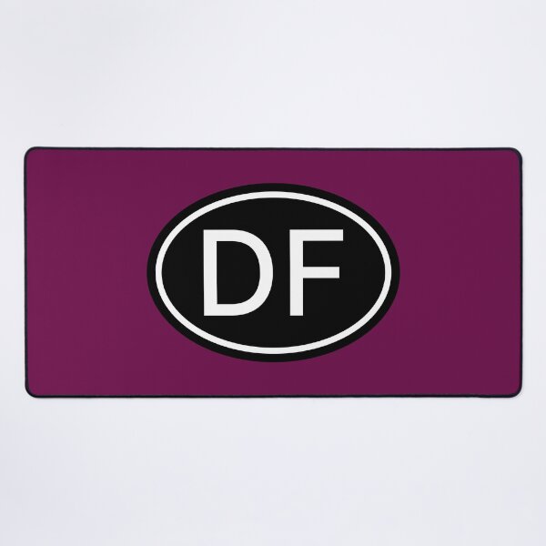 Item preview, DF Initials Monogram Oval White Letters designed and sold by Jeallan Designs.