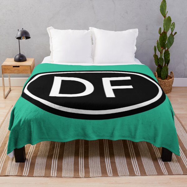 Item preview, DF Initials Monogram Oval White Letters designed and sold by Jeallan Designs.