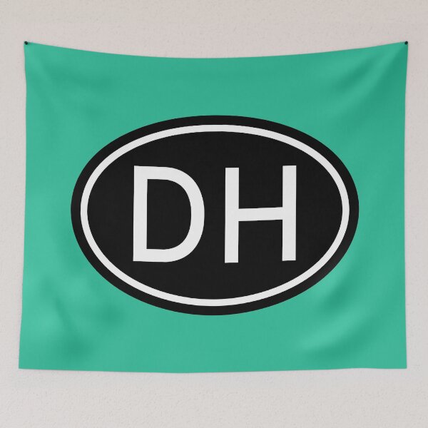 Item preview, DH Initials Monogram Oval White Letters designed and sold by Jeallan Designs.