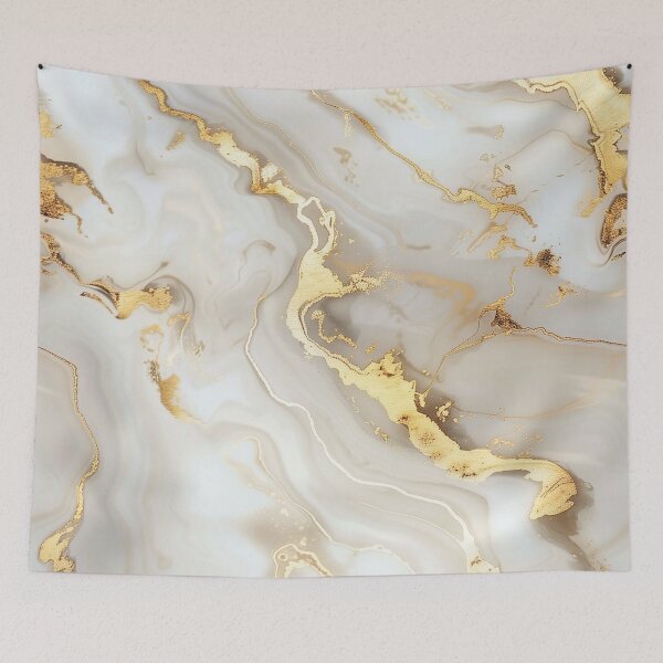 Item preview, White and Gold Marble designed and sold by NesaArtSpace.