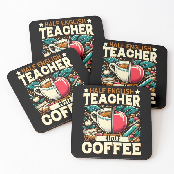 Item preview, Half English Teacher Half Coffee, Punctuation, Teacher Copywriter, Gift for Teacher, Funny Grammar, Literacy and Justice designed and sold by behindthefacts.
