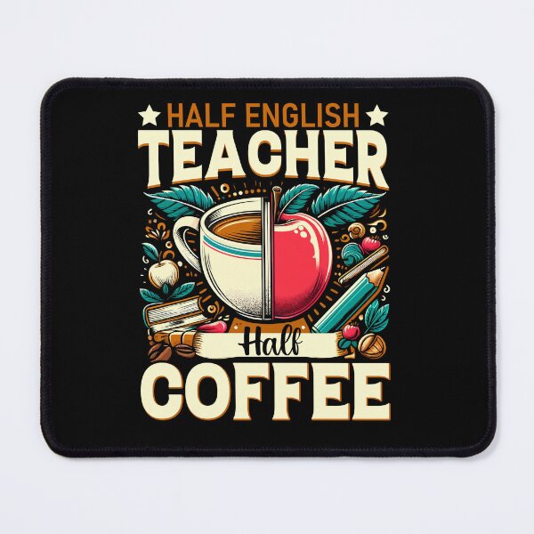 Item preview, Half English Teacher Half Coffee, Punctuation, Teacher Copywriter, Gift for Teacher, Funny Grammar, Literacy and Justice designed and sold by behindthefacts.