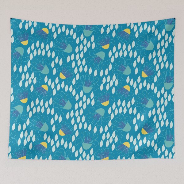 Item preview, Flower Foxtrot in Blue designed and sold by EmmaAndPaint.