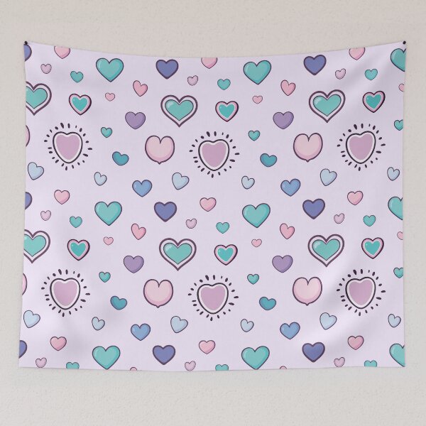 Item preview, Pastel Doodle Hearts designed and sold by hojhojart.