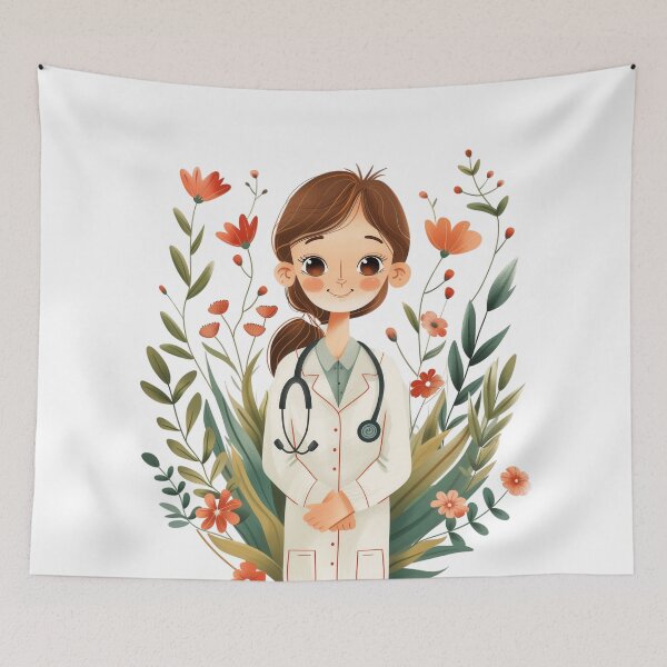 Item preview, Floral Pediatrician’s Warm Smile designed and sold by palmyst.