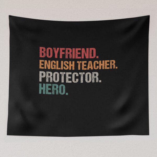 Item preview, Boyfriend English Teacher Protector Hero, Punctuation, Teacher Copywriter, Gift for Teacher, Funny Grammar, Literacy and Justice designed and sold by behindthefacts.