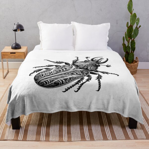 Item preview, Serene Black and White Beetle Print designed and sold by ClickEstampa.