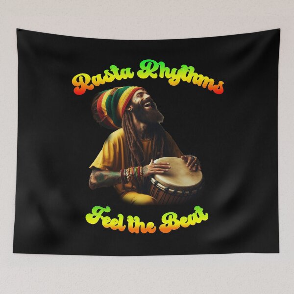 Item preview, Rasta Rhythms: Feel the Beat! T-shirt designed and sold by Grindcorer.