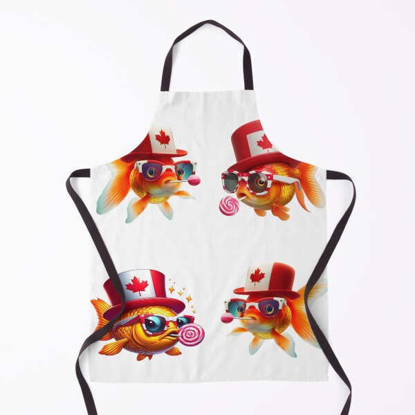 Item preview, Golden Fish with Sunglasses, Canadian Hat, and a Lollipop Sticker designed and sold by ygmrribi.