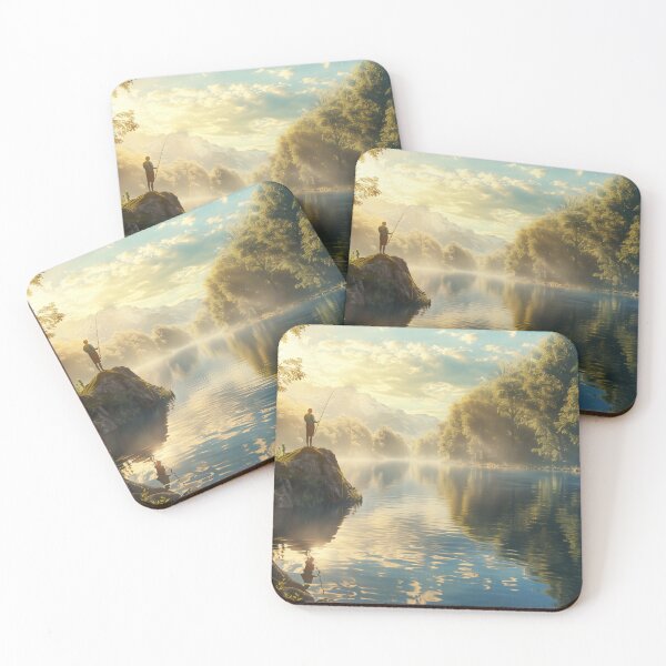 Item preview, Serene Morning Fishing Scene designed and sold by JedsOnline.