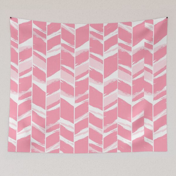 Item preview, Modern abstract pink geometric brushstrokes chevron pattern designed and sold by GirlyTrend.