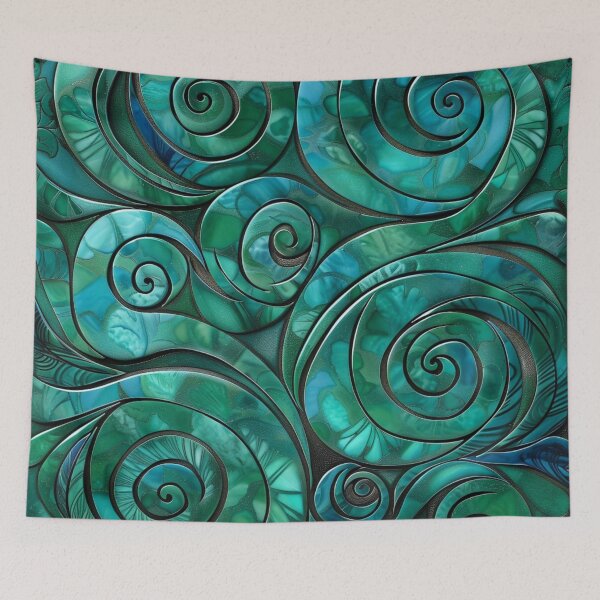 Aperçu de l'œuvre Modèle Paua maori de Nouvelle-Zélande Koru Design 9 créée et vendue par GrinGalore.