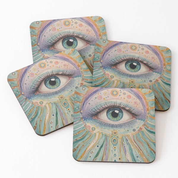 Item preview, Ethereal Gaze: Abstract Eye with Rainbow Halo designed and sold by Lizetteh.