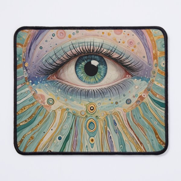 Item preview, Ethereal Gaze: Abstract Eye with Rainbow Halo designed and sold by Lizetteh.