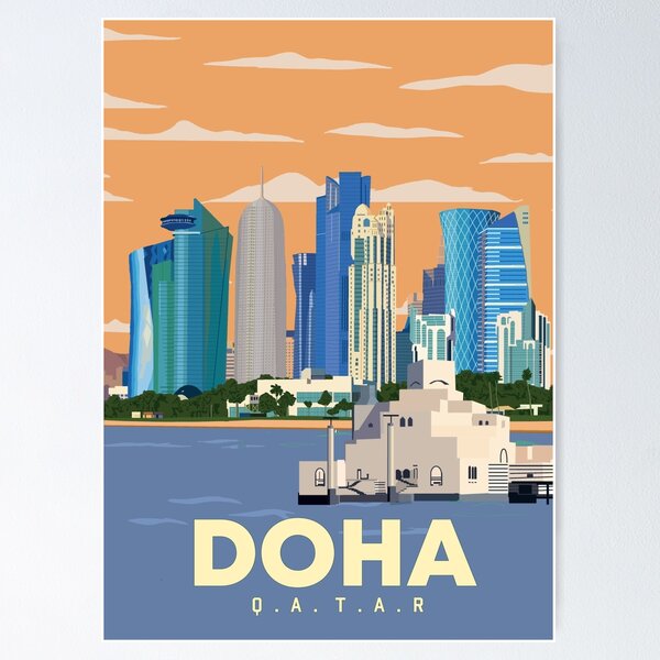 Item preview, skyline view of Doha designed and sold by skalihm.