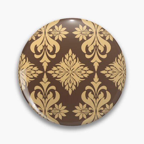 Item preview, Vintage Golden Floral Patterns on a Brown Background designed and sold by kasune-shop.
