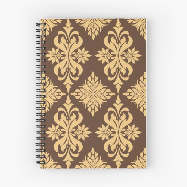 Item preview, Vintage Golden Floral Patterns on a Brown Background designed and sold by kasune-shop.