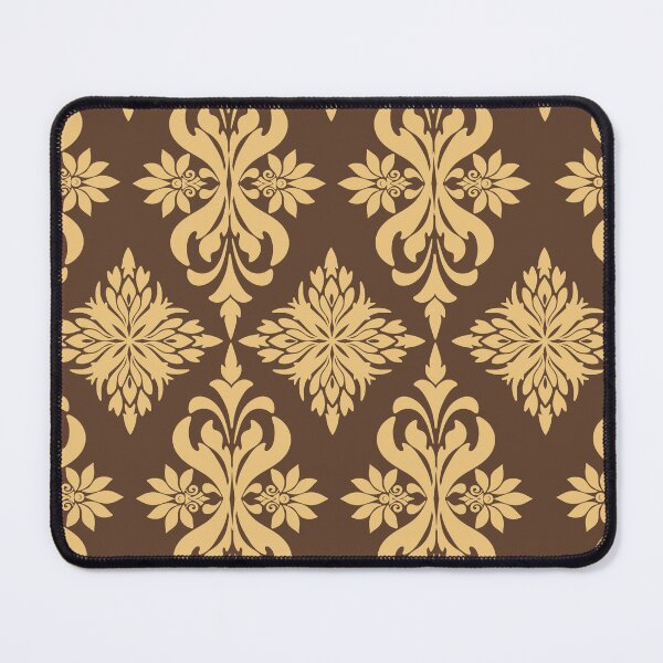 Item preview, Vintage Golden Floral Patterns on a Brown Background designed and sold by kasune-shop.