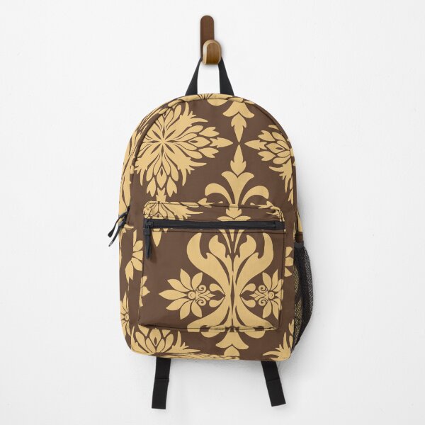 Item preview, Vintage Golden Floral Patterns on a Brown Background designed and sold by kasune-shop.