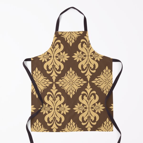 Item preview, Vintage Golden Floral Patterns on a Brown Background designed and sold by kasune-shop.