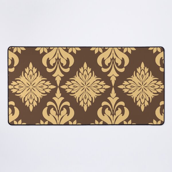 Item preview, Vintage Golden Floral Patterns on a Brown Background designed and sold by kasune-shop.