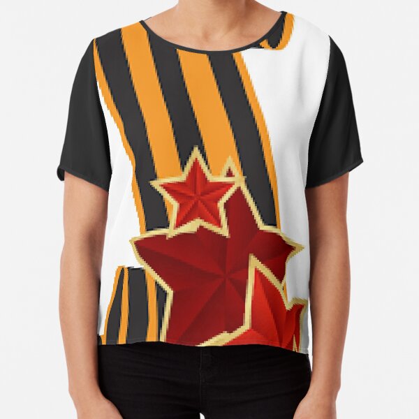 9 Мая: Victory Day is a holiday that commemorates the victory of the Soviet Union over Nazi Germany in the Great Patriotic War Chiffon Top