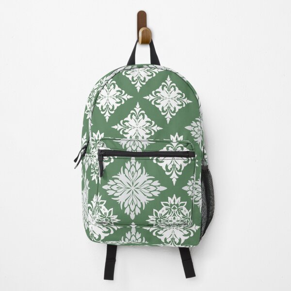 Item preview, Elegant Green and White Floral Damask Patterns designed and sold by kasune-shop.