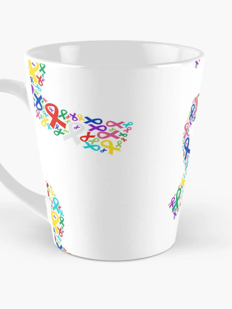 Thumbnail 3 of 4, Coffee Mug, Cancer Ribbons Ribbon designed and sold by PurpleCowStudio.