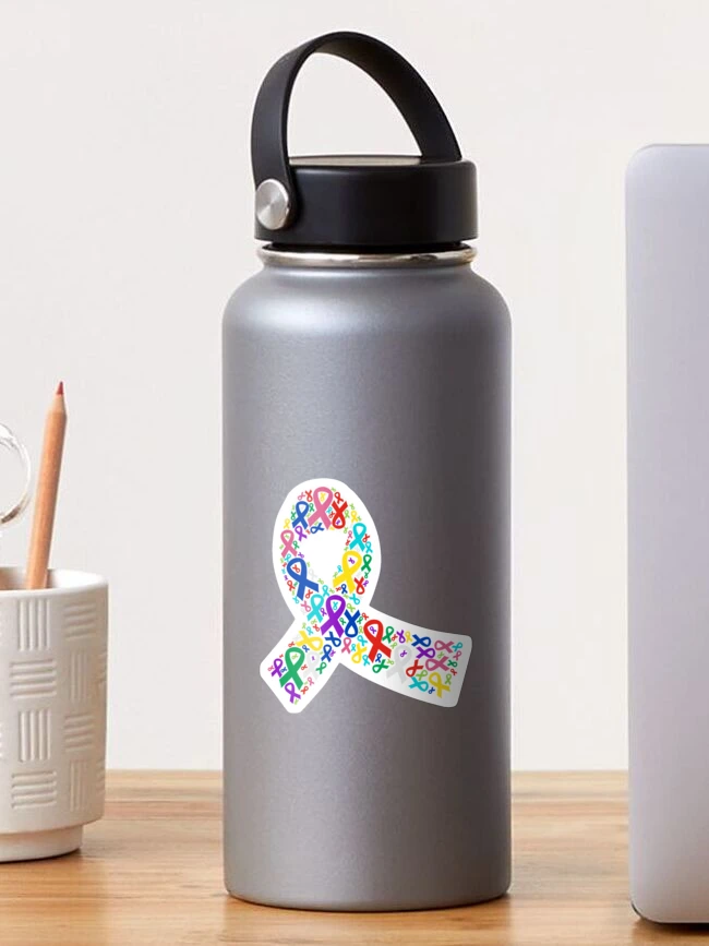 Thumbnail 1 of 3, Sticker, Cancer Ribbons Ribbon designed and sold by PurpleCowStudio.