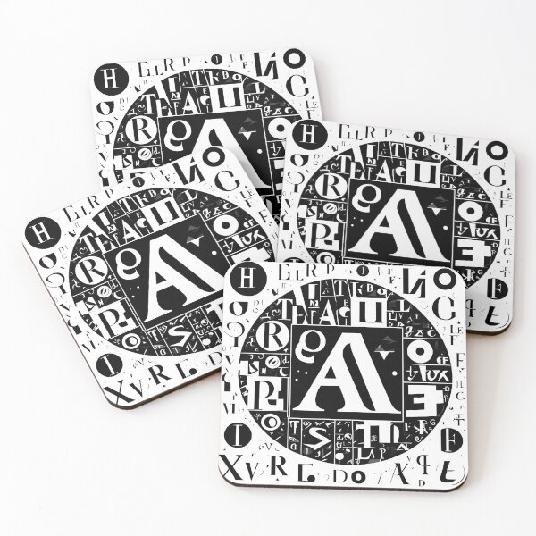 Item preview, Abstract Alphabet in a Black Disc designed and sold by DevemDavam.