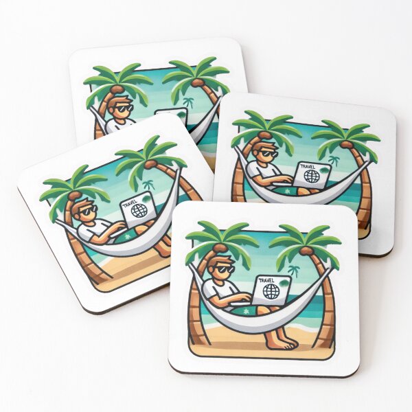 Item preview, Digital Nomad Beach Vibes Sticker designed and sold by ֍ NishlaArts ֍.