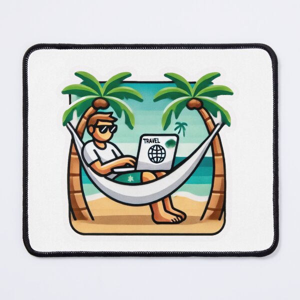 Item preview, Digital Nomad Beach Vibes Sticker designed and sold by ֍ NishlaArts ֍.
