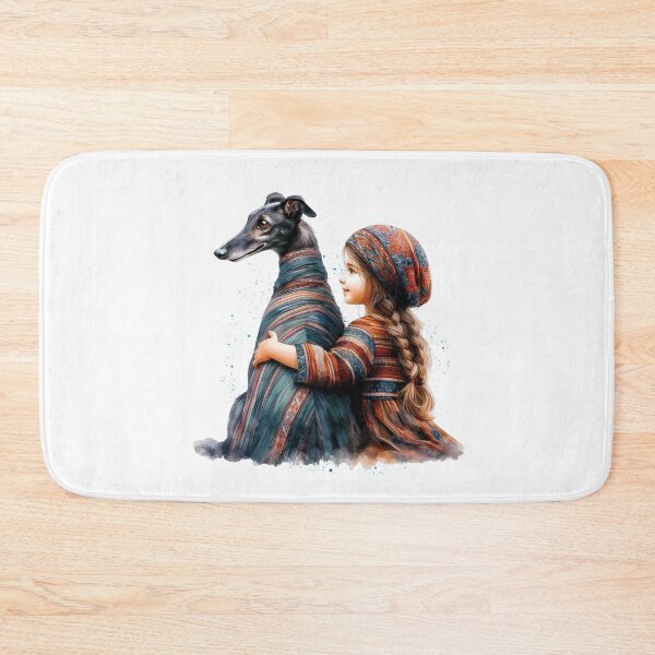 Item preview, greyhound dog with little girl designed and sold by Re-Zsu.