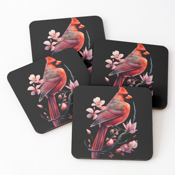Item preview, Red Cardinal bird on magnolia tree designed and sold by Ann Miu Deluxe.