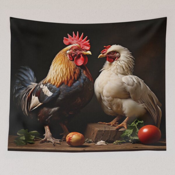Aperçu de l'œuvre Le Coq et la Poule créée et vendue par Collection de trésors .