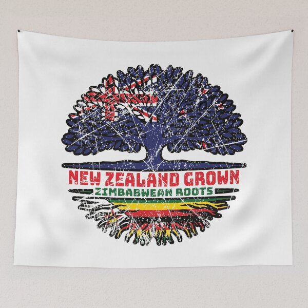 Item preview, Zimbabwe Zimbabwean New Zealander New Zealand Tree Roots Flag designed and sold by FlagX.