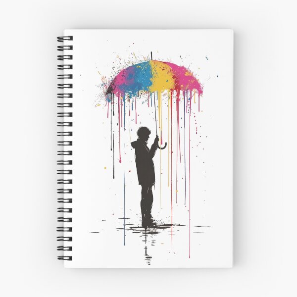 Artikelvorschau, Kind mit buntem Regenschirm inspiriert von Banksy entworfen und verkauft von Guesso.
