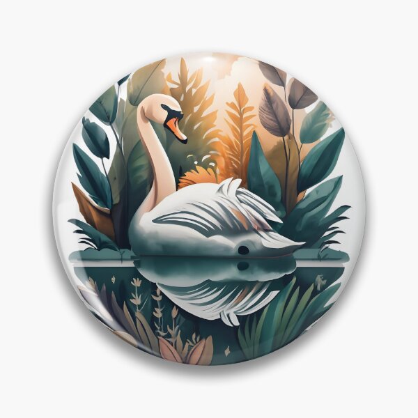 Item preview, White swan with its reflection designed and sold by Ann Miu Deluxe.