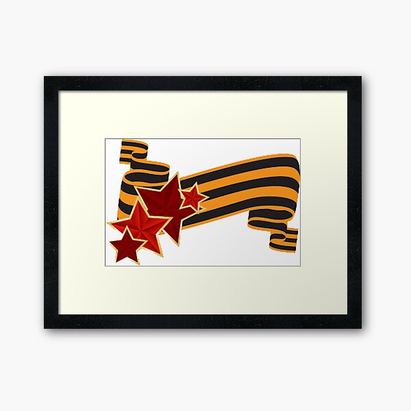 9 Мая: Victory Day is a holiday that commemorates the victory of the Soviet Union over Nazi Germany in the Great Patriotic War Framed Art Print