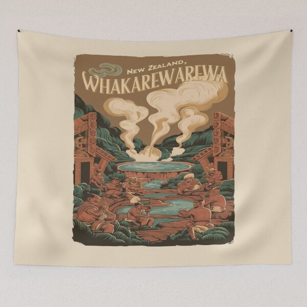 Item preview, Whakarewarewa, The Living Maori Village, New Zealand Travel, Vintage designed and sold by UrbanGraphixs.