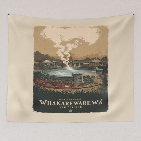 Item preview, Whakarewarewa, The Living Maori Village, New Zealand Travel, Vintage designed and sold by UrbanGraphixs.
