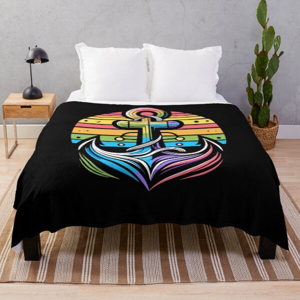 Item preview, Rainbow Color Boat Anchor LGBTQ Gay Pride Support Captain designed and sold by Dressed For  Duty.