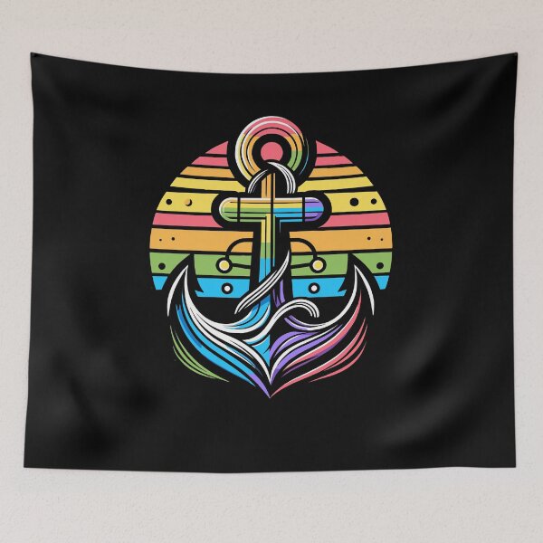 Item preview, Rainbow Color Boat Anchor LGBTQ Gay Pride Support Captain designed and sold by Dressed For  Duty.