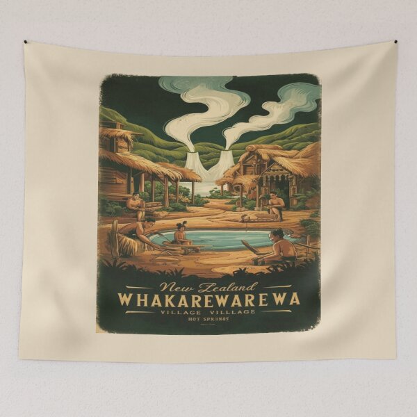 Item preview, Whakarewarewa, The Living Maori Village, New Zealand Travel, Vintage designed and sold by UrbanGraphixs.