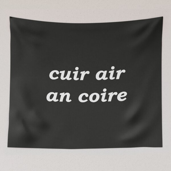 Item preview, put on the kettle!(cuir air an coire in Scottish Gaelic) in black designed and sold by Mamaidh Made.