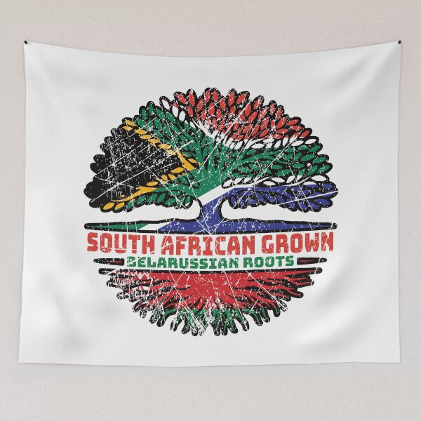 Item preview, Belarus Belarusian Belarussian South African South Africa Tree Roots Flag designed and sold by FlagX.