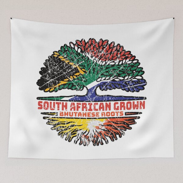Item preview, Bhutan Bhutanese South African South Africa Tree Roots Flag designed and sold by FlagX.
