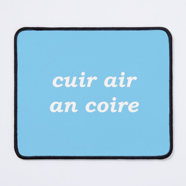 Item preview, Put on the kettle! (cuir air an coire in Scottish Gaelic) in cyan pastle designed and sold by Mamaidh Made.