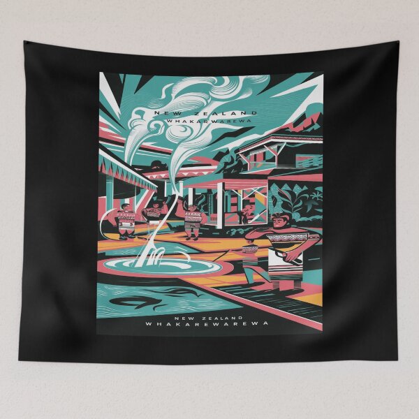 Item preview, Whakarewarewa, The Living Maori Village, New Zealand Travel, Vintage designed and sold by UrbanGraphixs.